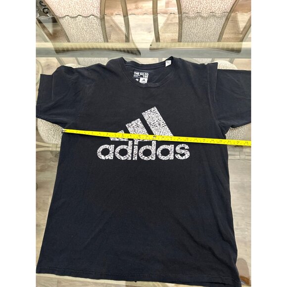 Adidas Mens Black The Go-To Tee L/G 100% Cotton Short Sleeve Casual T-Shirt - Picture 6 of 7